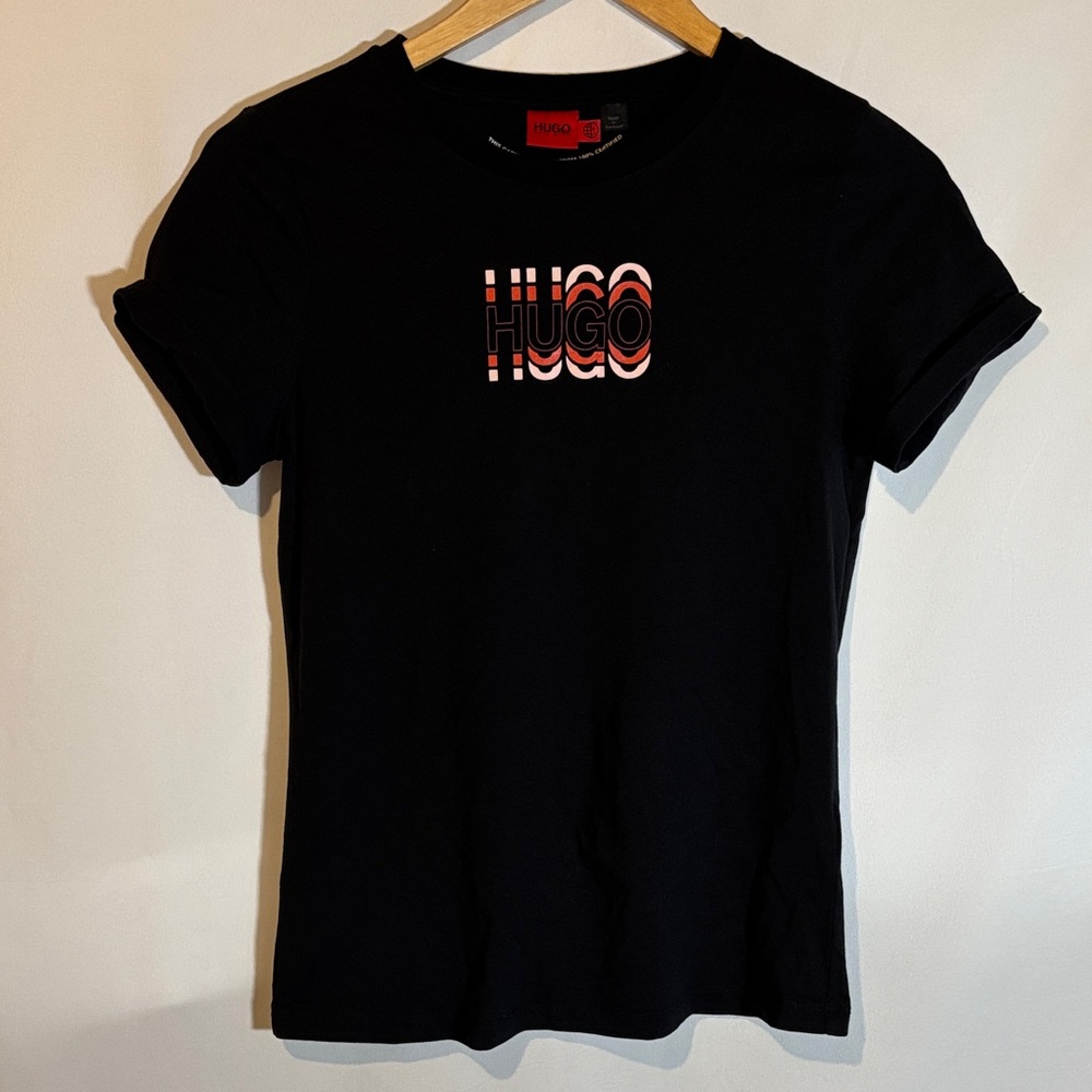 HUGO Black Tee with Logo